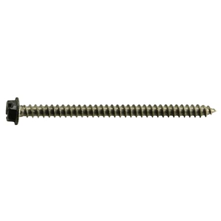 Midwest Fastener Sheet Metal Screw, #8 x 2-1/2 in, Painted 18-8 Stainless Steel Flange Hex Head 12 PK 71026
